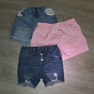 Champion Pink and Denim Shorts Trio
